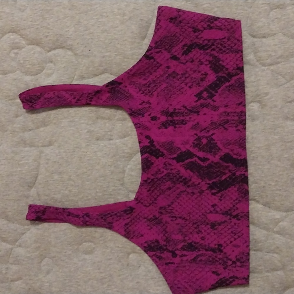 ALO Yoga Pink Snake Print Sports Bra